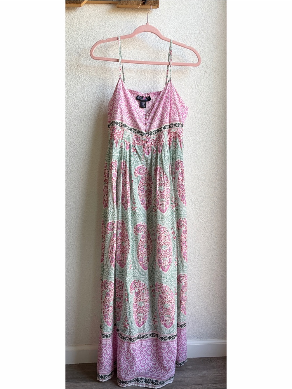 The Pyramid Collection Pink Block Print Maxi Dress Medium